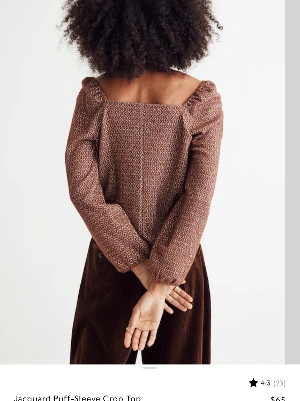 Madewell Brown Geometric Long-Sleeve Blouse - Picture 3 of 8